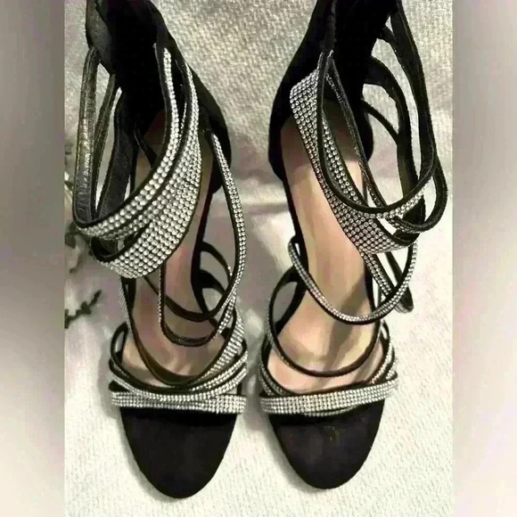 Aldo Haondra Strappy Rhinestone 3” Stiletto Heels Size 8 - Picture 5 of 7